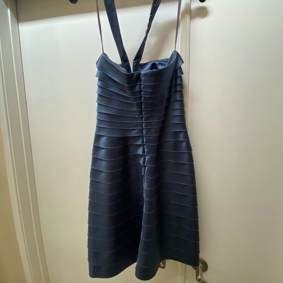 BCBG MaxAzria Tiered Satin Short Dress - Picture 4 of 6